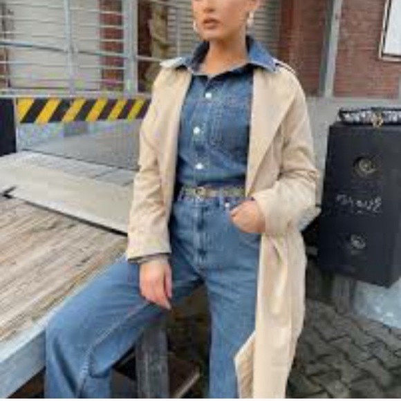 NWT Zara long denim blue jumpsuit - Picture 7 of 9